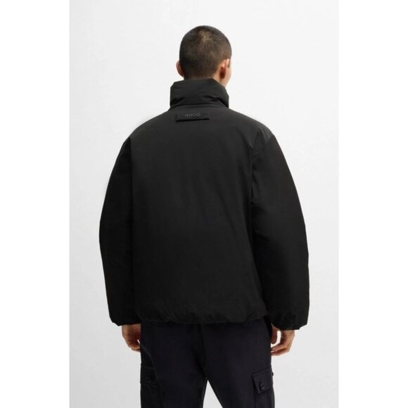 HUGO Water-repellent Jacket with Chamberless Padding- Black Men's Jackets Size L - Picture 3 of 4